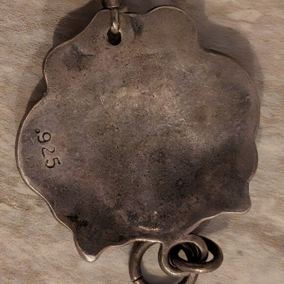 Vintage Sterling Silver Navajo Pearl Bead Bracelet Ornate Repoussé Clasp 925 - Picture 6 of 8